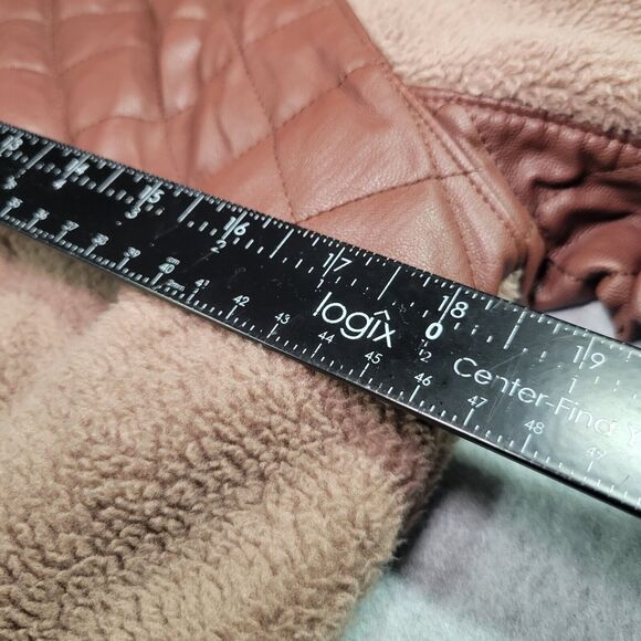 Abercrombie & Fitch Asymmetrical Snap-Up Fleece Sweatshirt Size S Brown Quilted - Picture 4 of 9